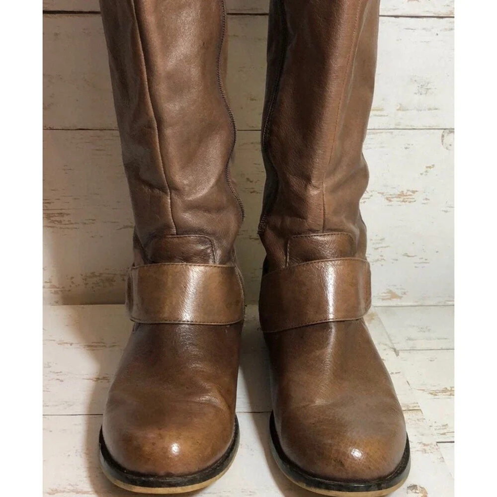 Steve Madden Toureg Leather Buckle Riding Boots 8.5